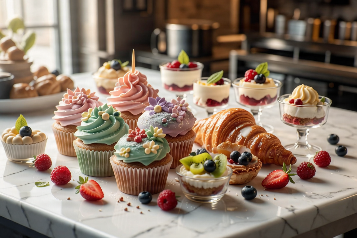Assorted premium pastries and desserts