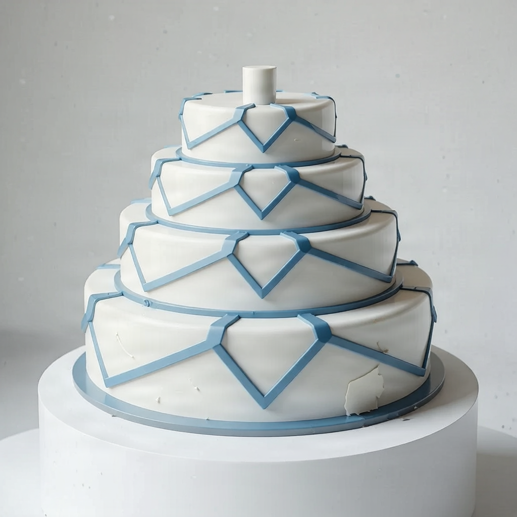 Corporate branded cake with blue accents