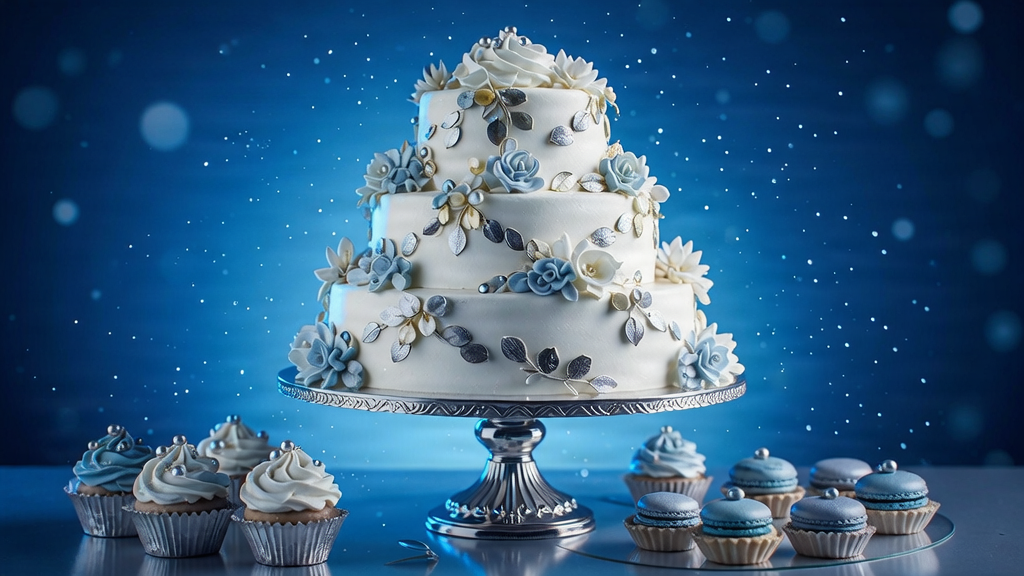 Luxury finished celebration cake on a stand